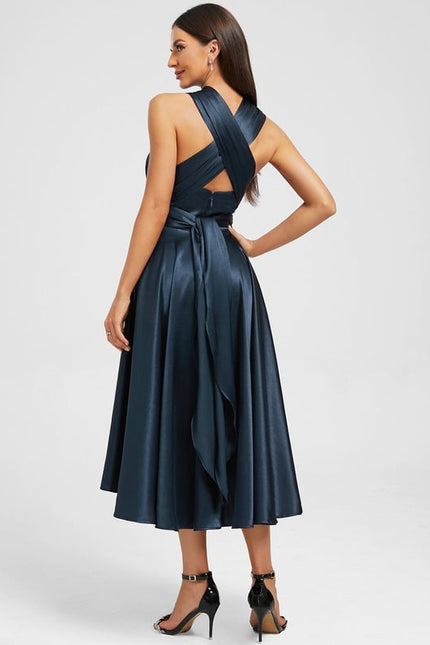 Robe Trapèze Satin Nuit Chic - gallery 9