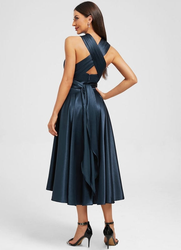 Robe Trapèze Satin Nuit Chic - gallery 9