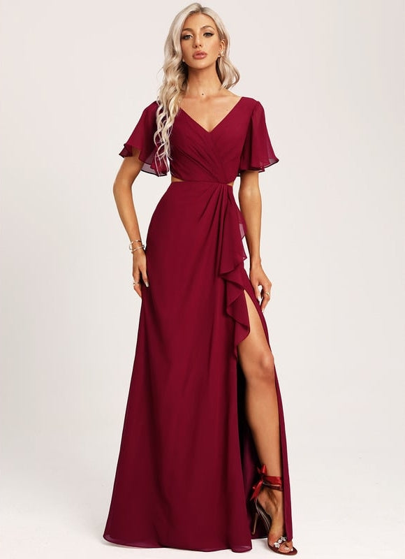 Robe Trapèze Mousseline Fendue - gallery 6