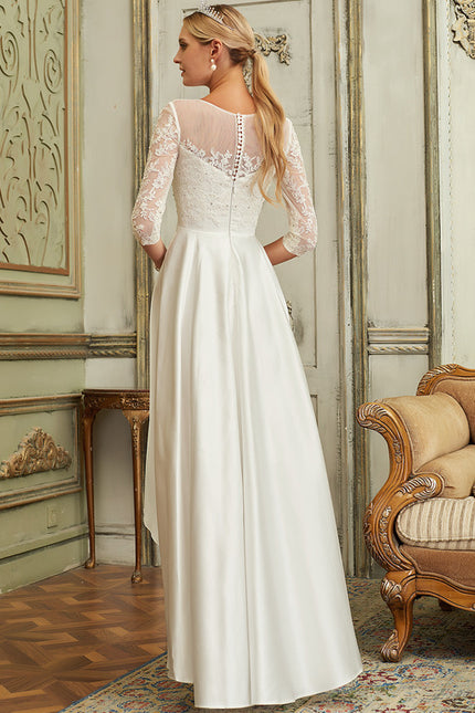 Robe Trapèze Élégance Dentelle Satinée - gallery 2