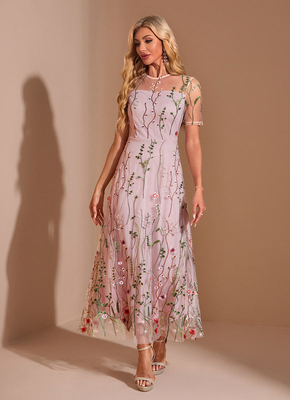 Robe Trapèze Étreinte Florale - gallery 4