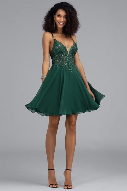 Robe Trapèze Émeraude Éphémère - gallery 3