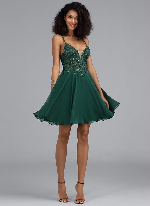 Robe Trapèze Émeraude Éphémère - gallery 3