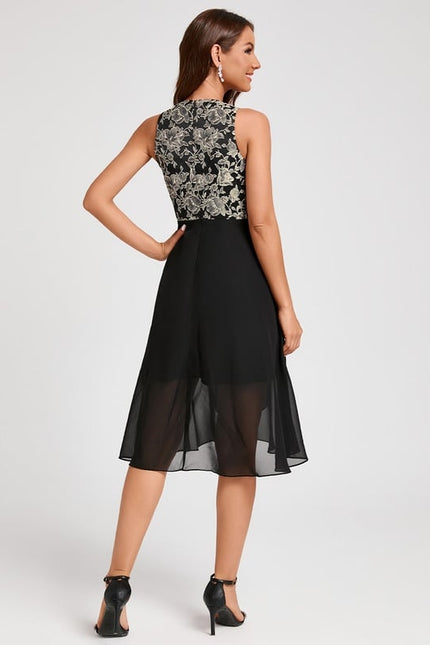 Robe Trapèze Noir Éclat - gallery 1