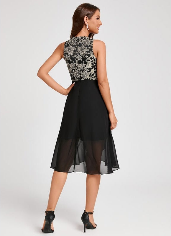 Robe Trapèze Noir Éclat - gallery 1