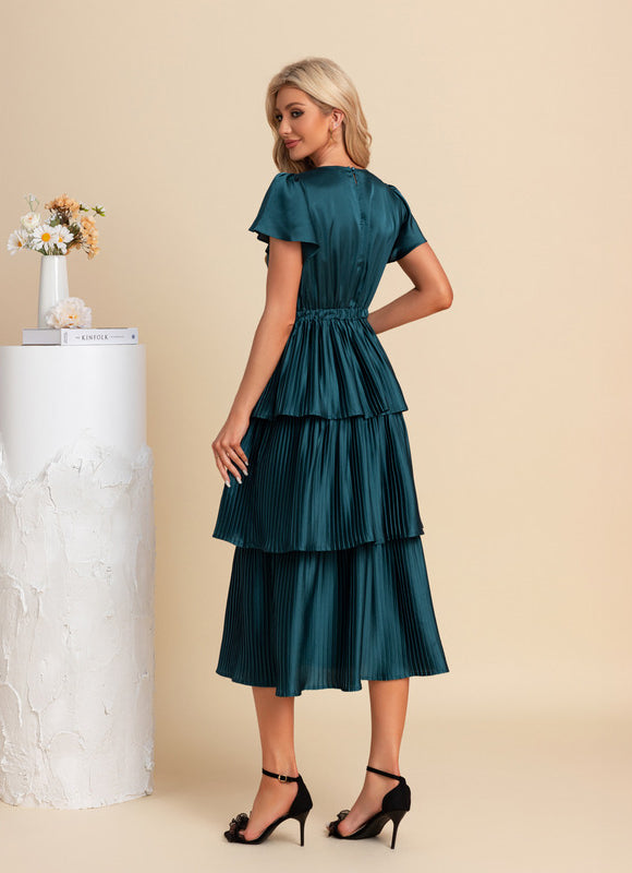 Robe Trapèze Satinée Ondulée - gallery 2