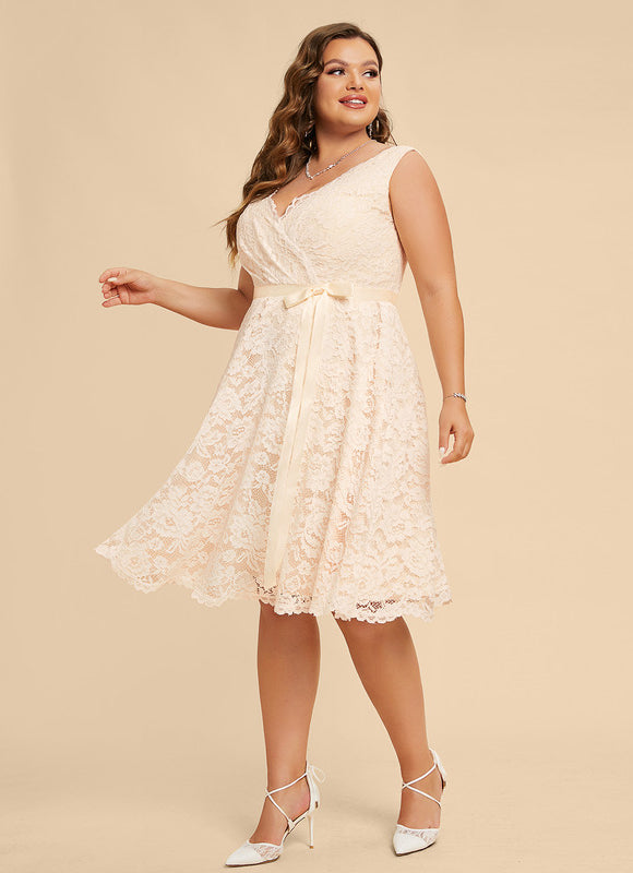 Robe Trapèze Lueur De Dentelle - gallery 6