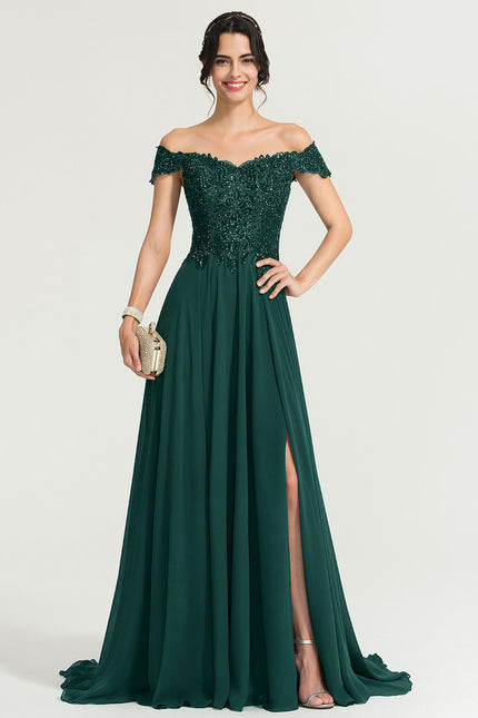 Robe Trapèze Verte Bal De Dentelle Pâles - gallery 7