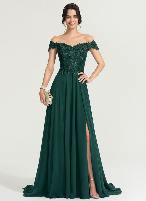 Robe Trapèze Verte Bal De Dentelle Pâles - gallery 7