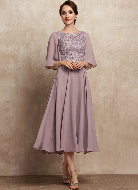 Robe Trapèze Lilas Élégant - gallery 1