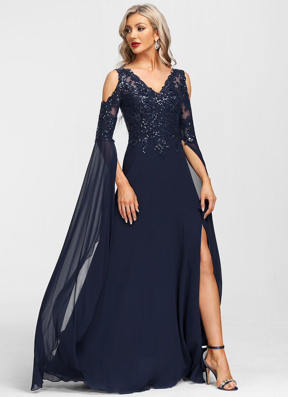 Robe Trapèze Éclat De Violettes - gallery 1