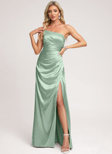Robe Trapèze Satin Céleste