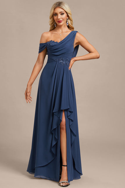 Robe Trapèze Élégance Asymétrique Marine