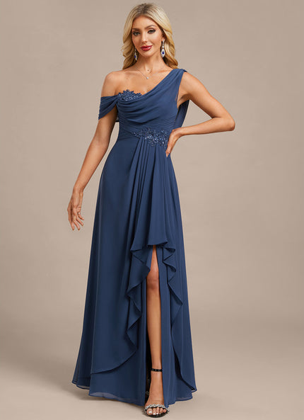 Robe Trapèze Élégance Asymétrique Marine