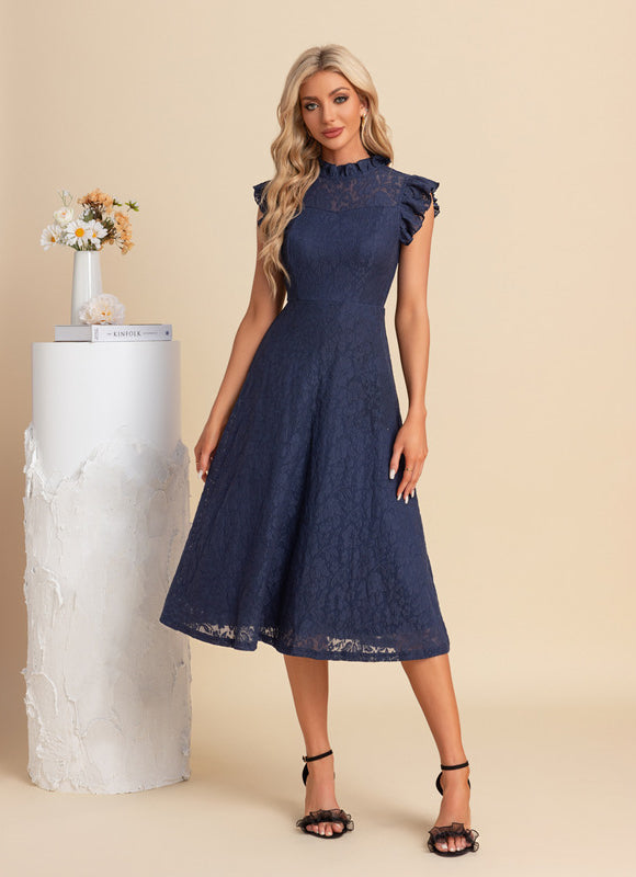 Robe Trapeze En Dentelle - gallery 4