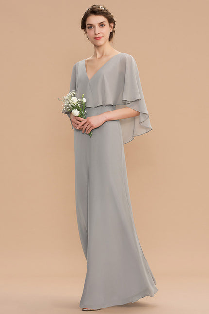 Robe Trapèze Gris Flottant - gallery 1