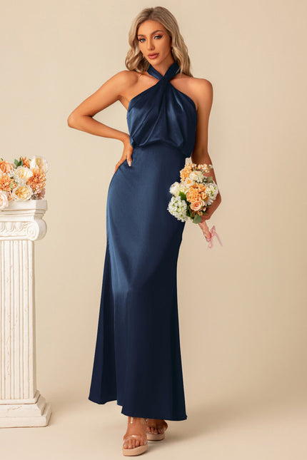 Robe Trapèze Satin Luxe Halter - gallery 8
