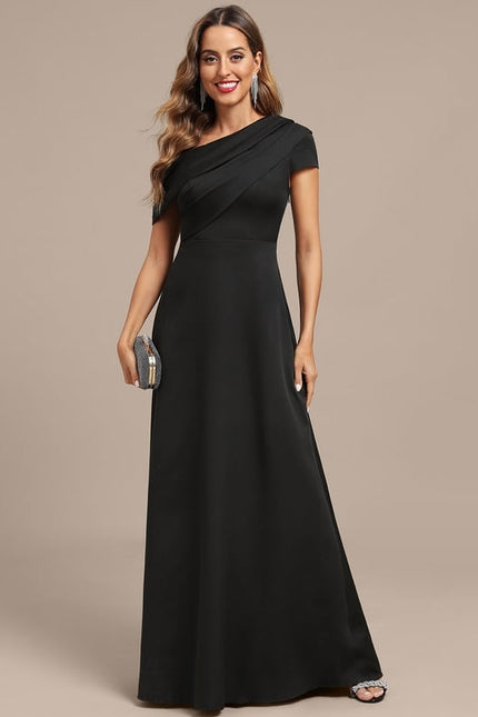 Robe Trapèze Noire Élégante - gallery 2