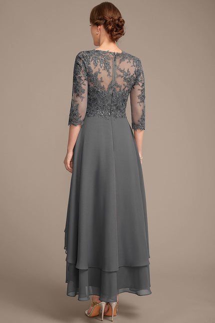 Robe Trapèze Gris Élégant - gallery 5