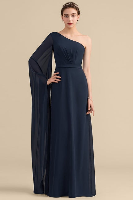 Robe Trapèze Asymétrique Beige - gallery 3