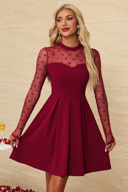 Robe Trapèze Aérienne Bordeaux - gallery 3