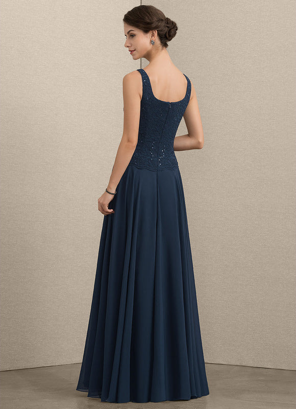 Robe Trapèze Bleu Marine Dentelle Paillettes - gallery 6