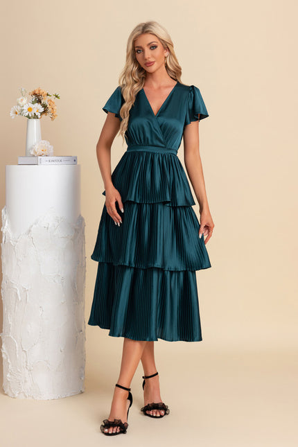 Robe Trapèze Satinée Ondulée - gallery 1