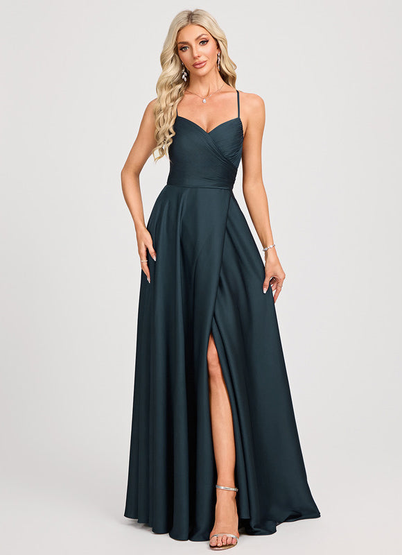 Robe Trapèze Satin Énigmatique - gallery 2