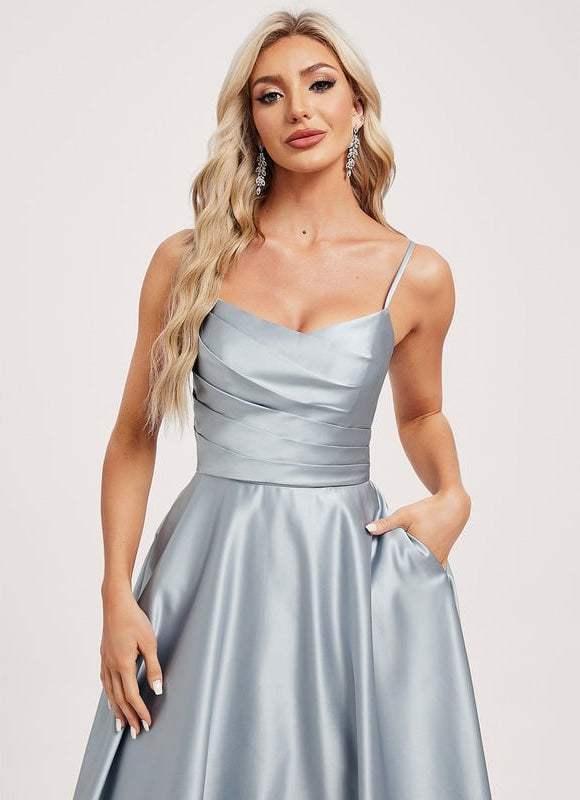 Robe Trapèze Céleste Satinée - gallery 3