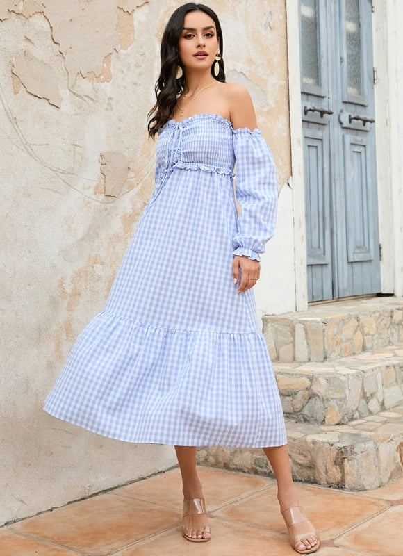 Robe Trapèze Ciel Vichy - gallery 5