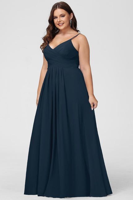 Robe Trapèze Bleu Élégant Longue - gallery 8