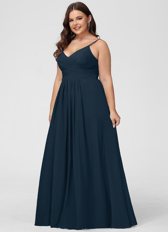 Robe Trapèze Bleu Élégant Longue - gallery 8