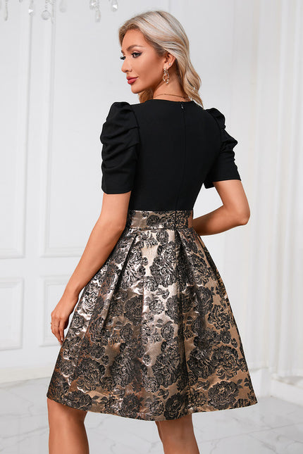 Robe Trapèze Glamour Dorée - gallery 5