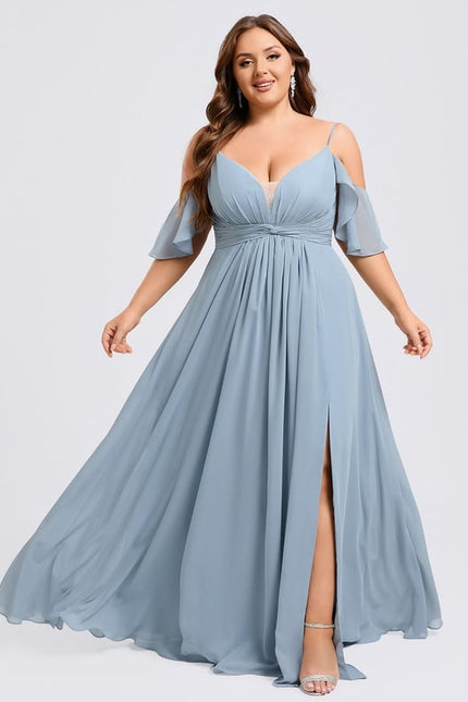 Robe Trapèze Aérienne Céleste - gallery 8