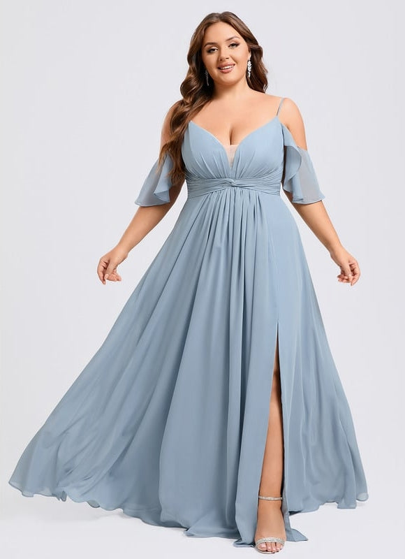 Robe Trapèze Aérienne Céleste - gallery 8