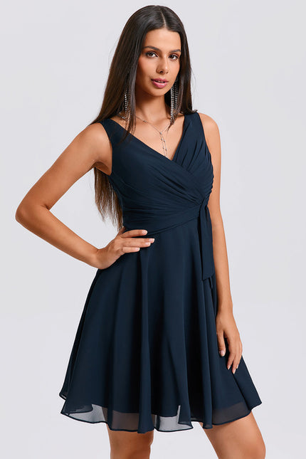 Robe Trapèze Vague Marine - gallery 2