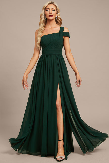 Robe Trapèze Verte Soirée Plissée - gallery 1