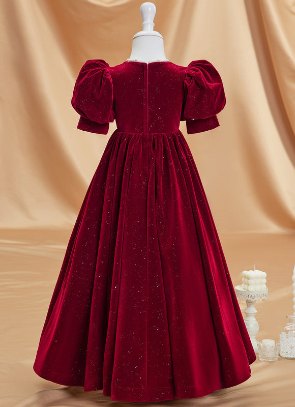 Robe Trapèze Velours Rubis - gallery 8