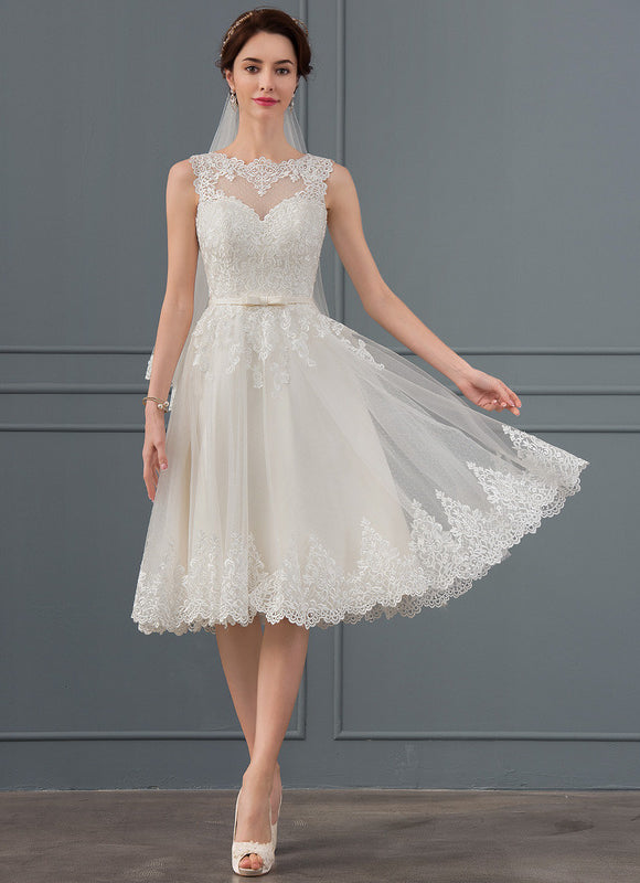 Robe Trapèze Ivoire Dentelle Satin Tulle