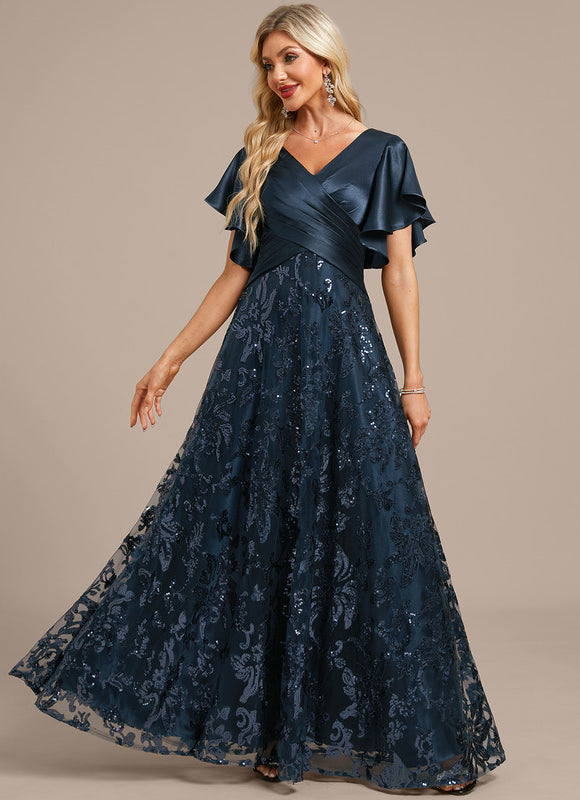 Robe Trapèze Satinée À Manches Flottantes - gallery 2