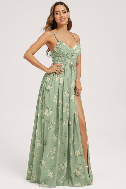 Robe Trapèze Longue Beige Élégante - gallery 2