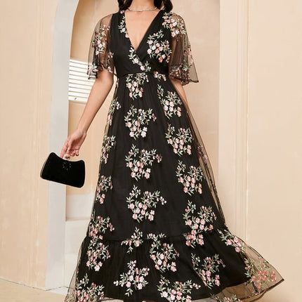 Robe Trapèze Lune Florale