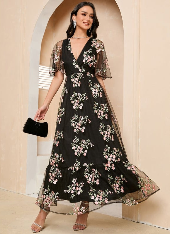 Robe Trapèze Lune Florale