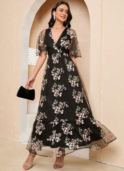 Robe Trapèze Lune Florale