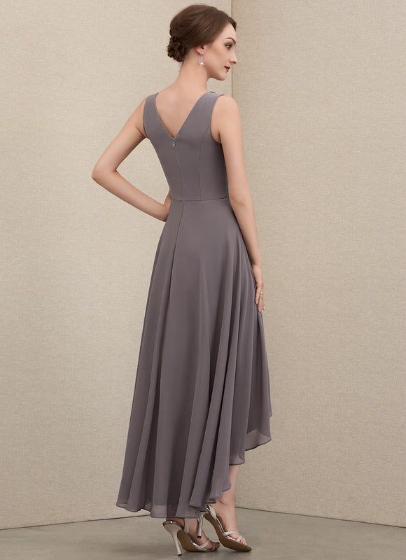 Robe Trapèze Gris Satiné Élégant - gallery 6