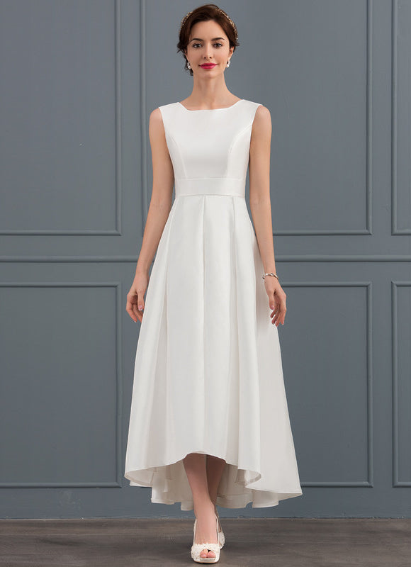 Robe Trapèze Blanche Satin Mariée