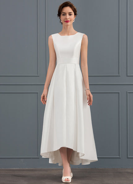 Robe Trapèze Blanche Satin Mariée