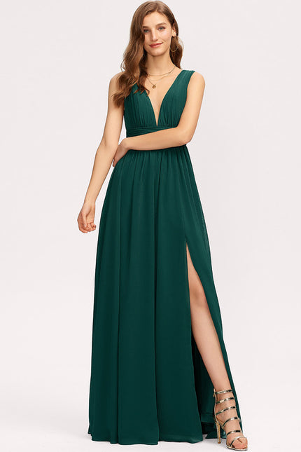 Robe Trapèze Bleu Élégant Longue - gallery 8