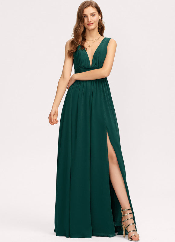 Robe Trapèze Bleu Élégant Longue - gallery 8