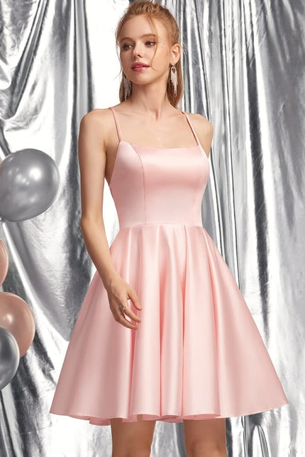 Robe Trapèze Rêve Rosé Satiné - gallery 2